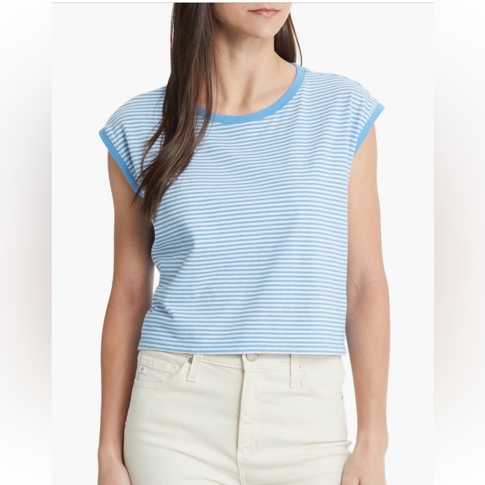 Madewell Stripe Crewneck Crop Muscle Tank